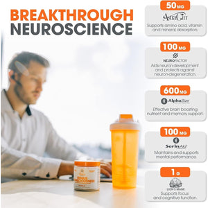 Genius Consciousness, Super Nootropic Brain Supplement Powder, Mango - Boost Focus, Cognitive Function, Concentration & Memory Booster