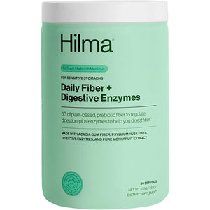 Hilma Daily Fiber and Digestive Enzymes, Fiber Supplement Powder with Prebiotics and Enzymes 30 Servings