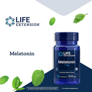 Life Extension Melatonin 1 Mg - for Restful Night & Hormone Balance - 60 Capsules