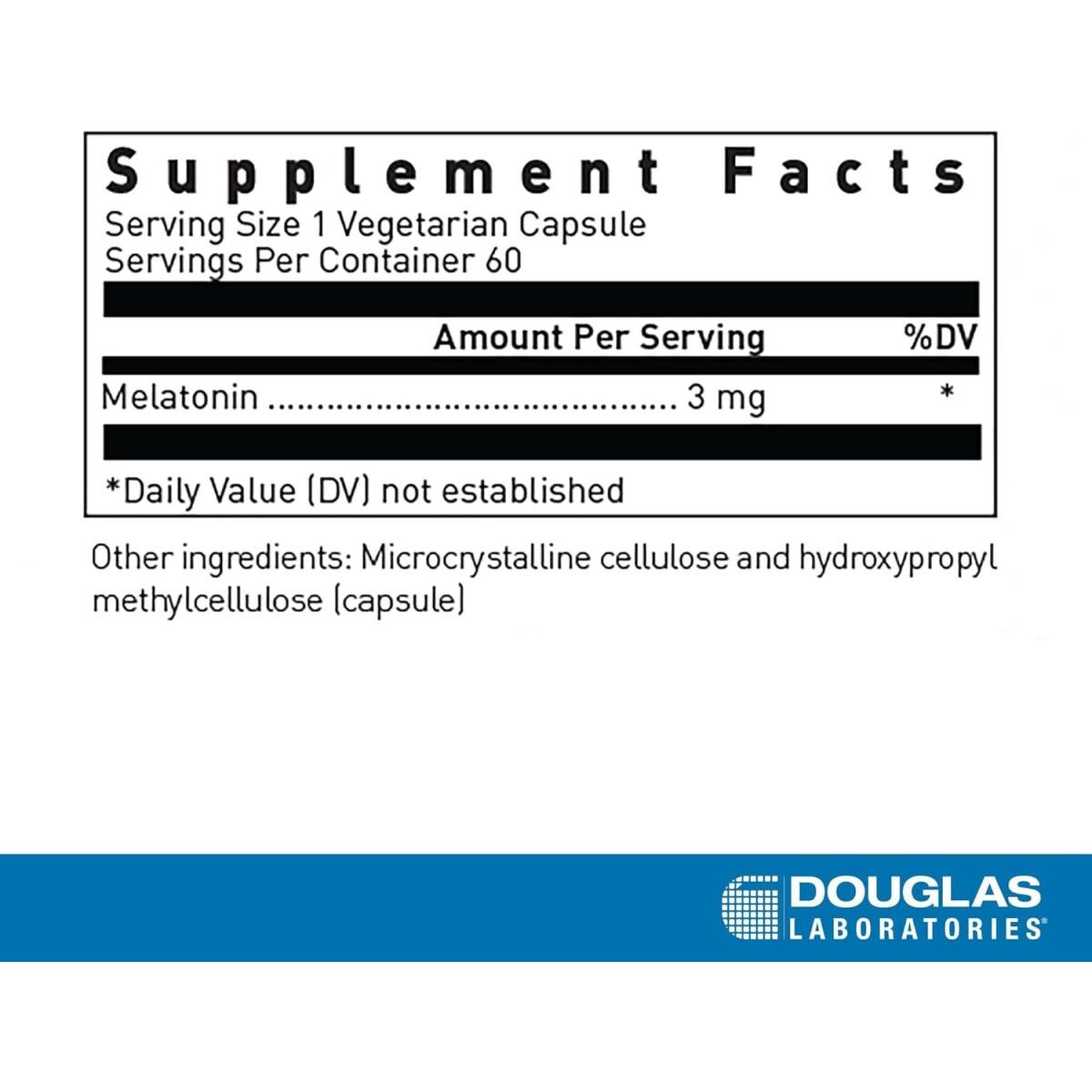 Douglas Laboratories Melatonin 3 Mg | Supports Sleep/Wake Cycles | 60 Capsules - Suppviv