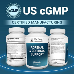 Dr. Berg Adrenal & Cortisol Capsules - Adrenal Supplement & Cortisol Manager - 60 Capsules - Suppviv