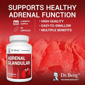 Dr. Berg Adrenal Glandular - Hormone Balance Formula | Adrenal Support Supplement - 60 Capsules - Suppviv