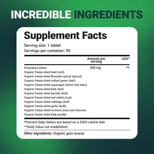Dr. Berg'S Greens Superfood Cruciferous Vegetable Tablets (90 Tablets) - Suppviv
