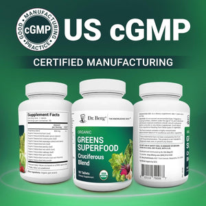 Dr. Berg'S Greens Superfood Cruciferous Vegetable Tablets (90 Tablets) - Suppviv