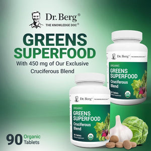 Dr. Berg'S Greens Superfood Cruciferous Vegetable Tablets (90 Tablets) - Suppviv