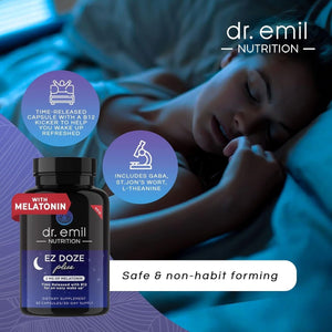 DR. EMIL NUTRITION EZ Doze plus Natural Sleep Aid with Melatonin (60 Capsules) - Suppviv