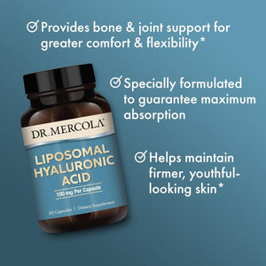 Dr. Mercola Liposomal Hyaluronic Acid, 30 Servings,100 Mg, Promotes Skin Appearance, Non - Gmo - Suppviv