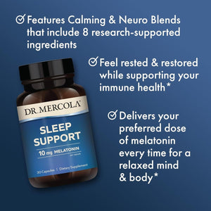Dr. Mercola Sleep Support with Melatonin 10 Mg (30 Capsules) - Suppviv