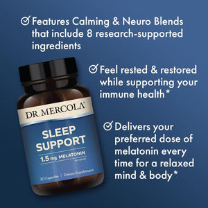 Dr. Mercola Sleep Support with Melatonin 1.5Mg (30 Capsules) - Suppviv