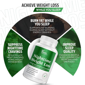 Dr Vitamin Nighttime Fat Burner Supplements - Appetite Suppressants for Weight Loss - 60 Capsules - Suppviv
