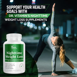 Dr Vitamin Nighttime Fat Burner Supplements - Appetite Suppressants for Weight Loss - 60 Capsules - Suppviv