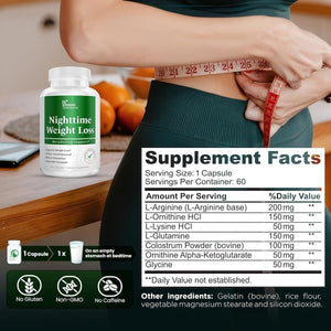 Dr Vitamin Nighttime Fat Burner Supplements - Appetite Suppressants for Weight Loss - 60 Capsules - Suppviv