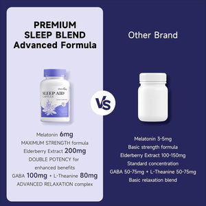 Dual - Action Sleep Aid - 6Mg Melatonin and Elderberry Complex, Magnesium Citrate 120 Capsules - Suppviv