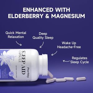 Dual - Action Sleep Aid - 6Mg Melatonin and Elderberry Complex, Magnesium Citrate 120 Capsules - Suppviv