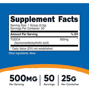 Nutricost Tudca Powder 25 Grams (Tauroursodeoxycholic Acid)