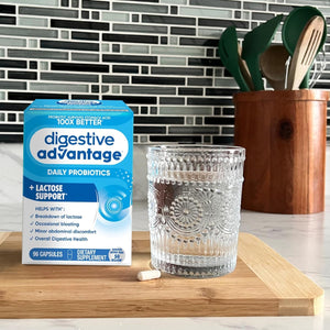 Digestive Advantage Probiotics + Lactase Digestive Enzymes for Digestive Health, 96Count