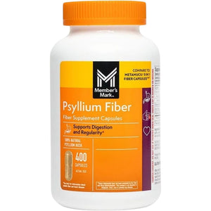 Member'S Mark 100% Natural Psyllium Husk Fiber Capsules, Digestive Health, 400 Count
