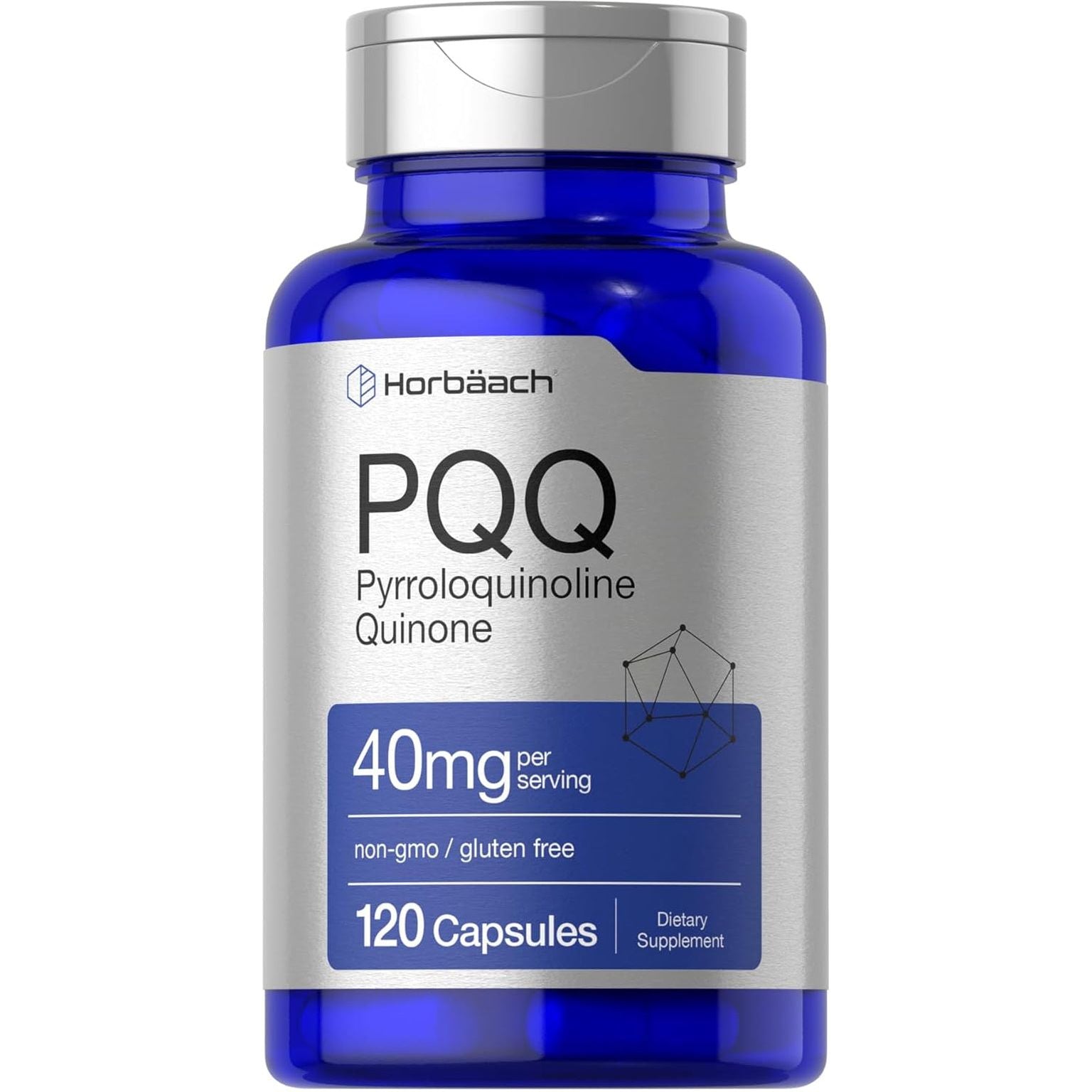 Horbäach PQQ Supplement 40 Mg | 120 Capsules | Pyrroloquinoline Quinone Disodium Salt