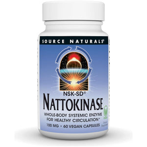 Source Naturals NSK-SD Nattokinase, Systemic Enzyme for Healthy Circulation* 100Mg - 60 Vegan Capsules