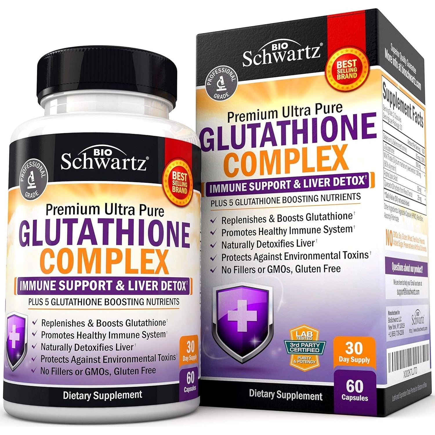 Glutathione Supplement Liver Detox - Natural Immunity Defense Health Formula and Cleanse 500Mg 60Ct
