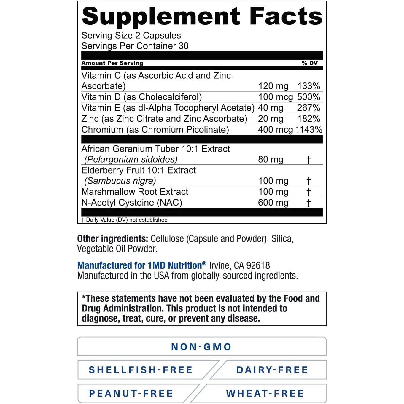 1MD Nutrition Breathemd | Lung and Respiratory Support Supplement 60 Count