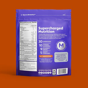 L'Evate You Vitality Daily Greens Powder 30 Superfoods, 9 Greens - for a Cellular Energy Boost (28 Servings)