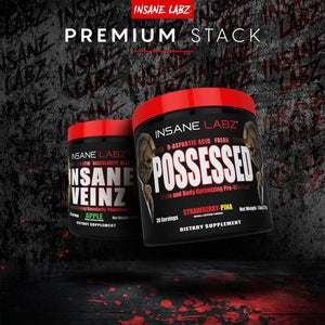 Insane Labz Possessed Low Stimulant Testosterone Boosting Pre Workout Powder, 30 Servings, Gummy Worm