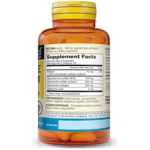 MASON NATURAL Glucosamine Chondroitin with Collagen & Hyaluronic Acid, 45-Day Supply Capsules for Joint Support