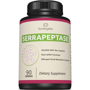 Premium Serrapeptase Enzyme Supplement – Helps Support Sinus Health – Powerful Serrapeptase Enzymes Formula – 40,000 SU- 90 Capsules