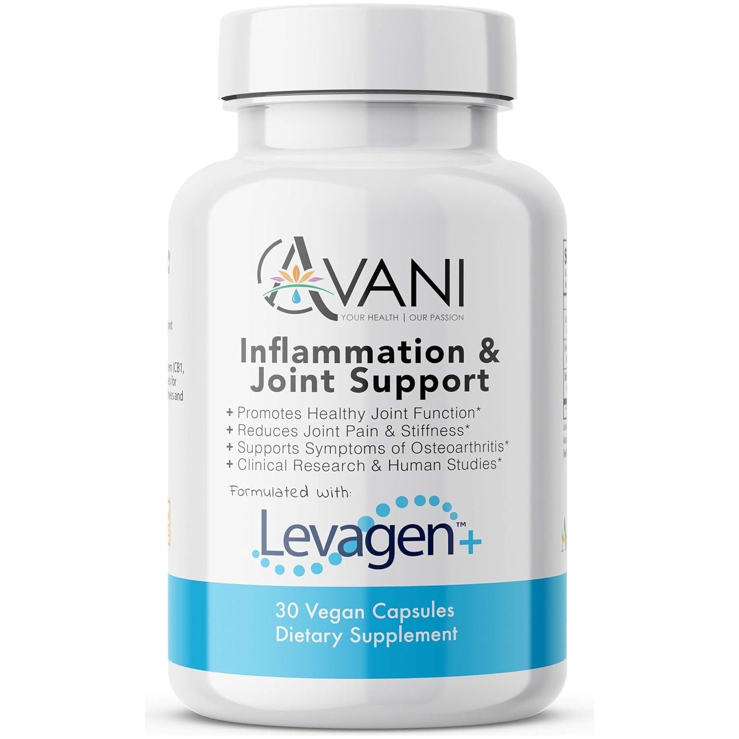 Levagen Inflammation Supplement - Joint Support and Comfort, Reduce Joint Pain and Stiffness 30 Vegan Capsules
