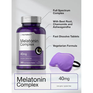 Horbäach Melatonin 40Mg Complex - 360 Fast Dissolve Tablets
