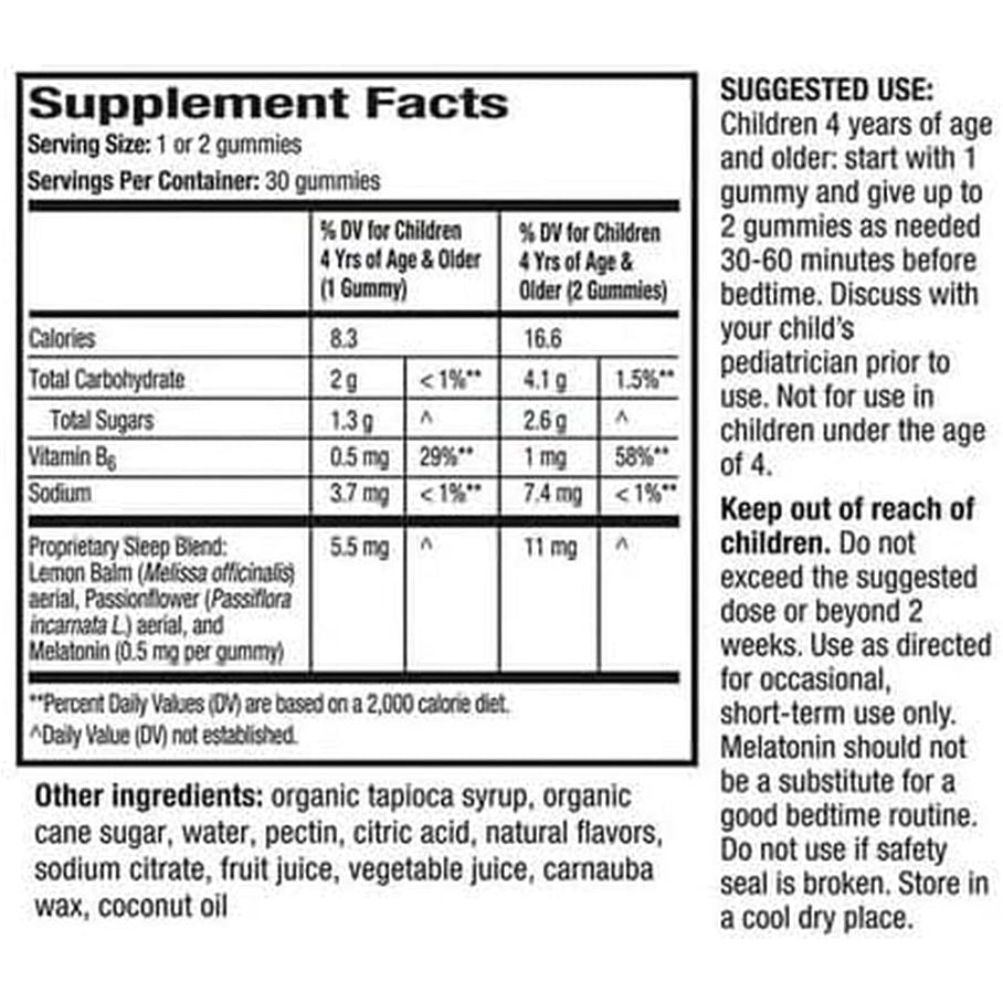 Unisom Simple Slumbers Kids Drug-Free Sleep Aid Gummies 30-Count, Melatonin 0.5Mg, Grape