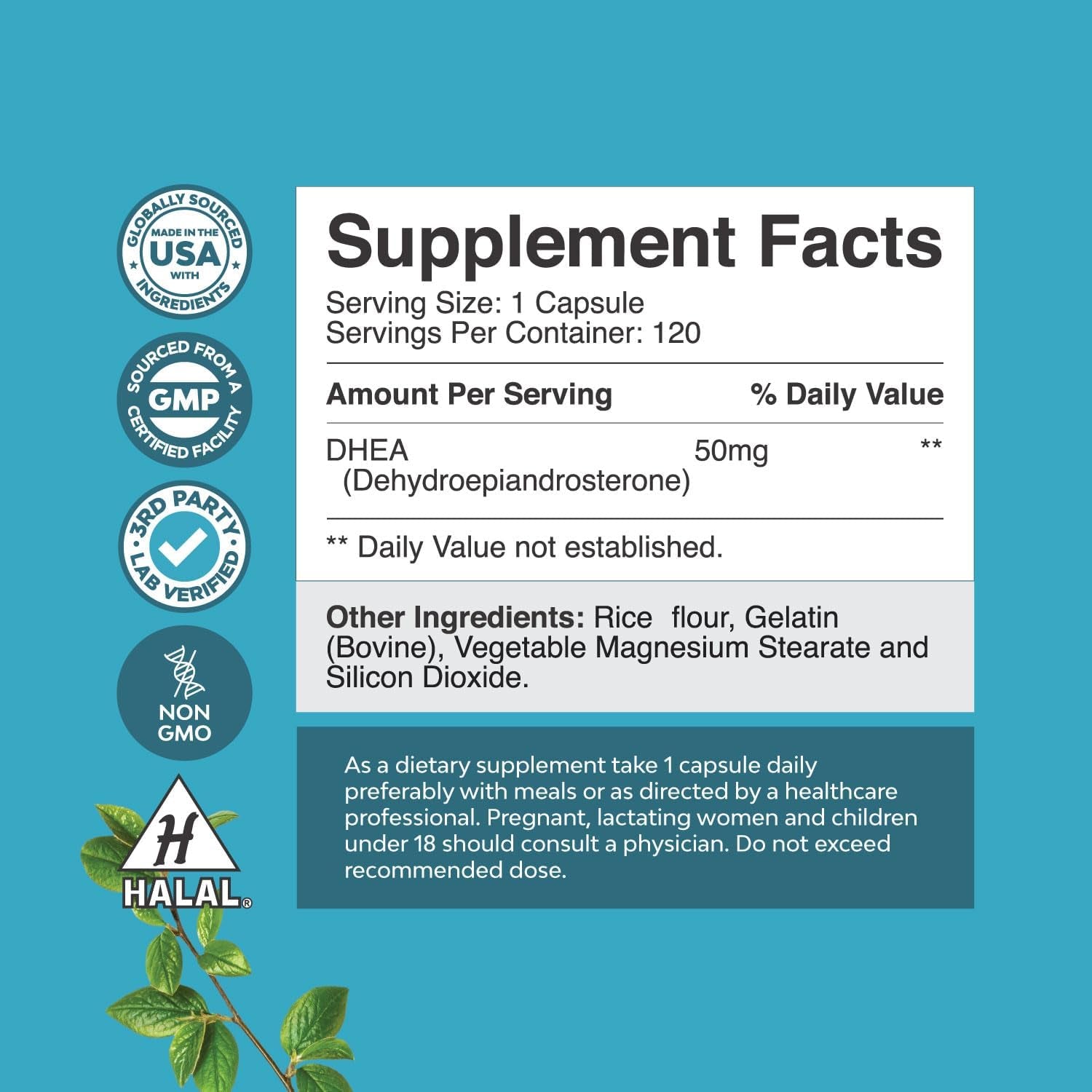 DHEA 50Mg for Enhanced Energy and Hormone Balance (4 Month Supply)