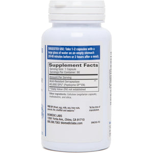 Serra-Rx 40,000 SPU Serrapeptase - Acid-Resistant Proteolytic Systemic Enzyme, 90 Veg Capsules