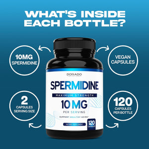 Spermidine Supplement (10Mg of 99% Spermidine 3HCL - Third Party Tested) 120 Capsules - Made in USA