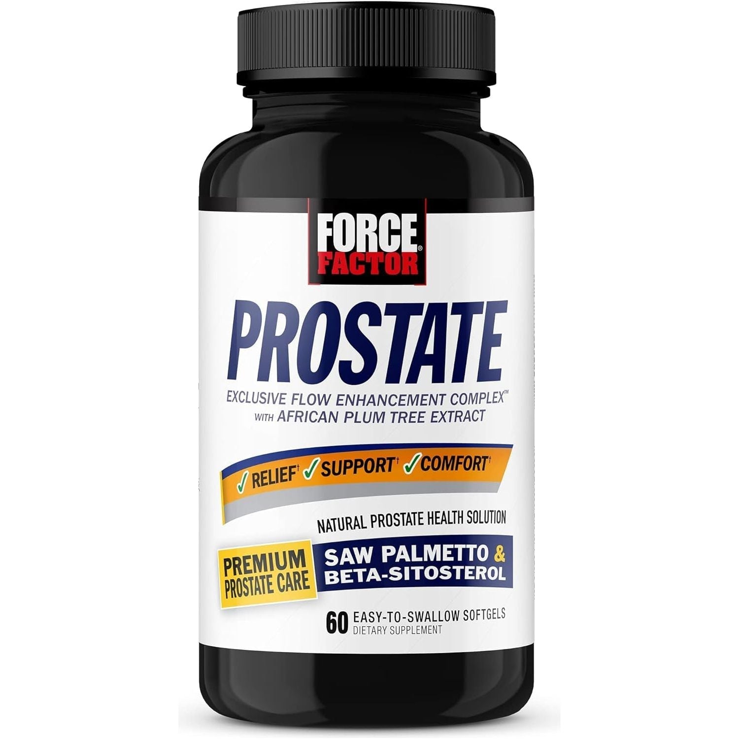Force Factor Prostate Saw Palmetto and Beta Sitosterol Supplement for Men, Bladder Control, Reduce Nighttime Urination, 60 Softgels