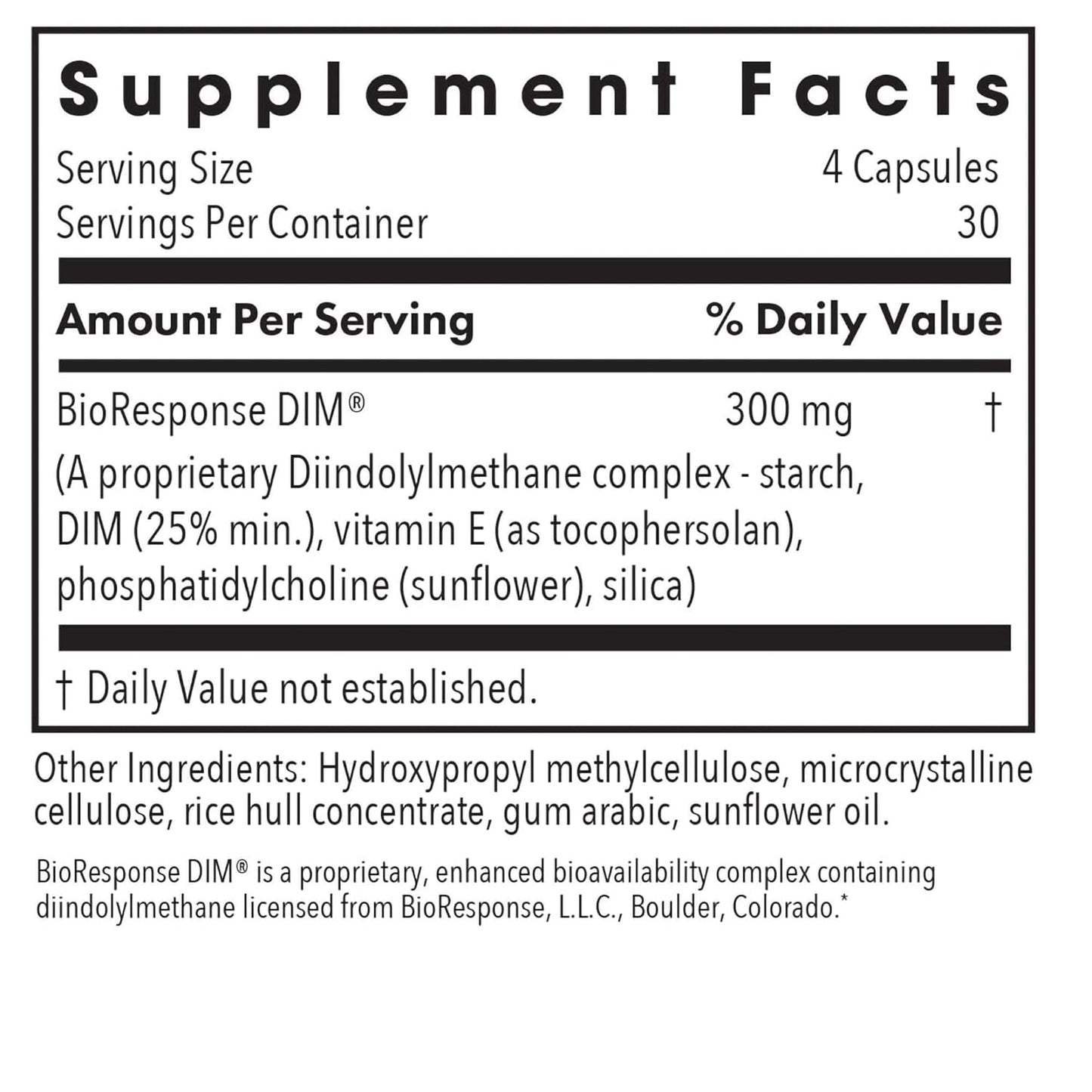Allergy Research Group DIM - Hormone Balance for Women, Estrogen Metabolism, PMS Support 120 Count