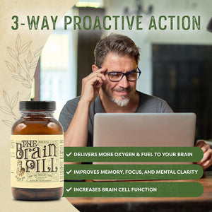 The Brain Pill - Brain Booster Supplement for Focus, Memory, Clarity, Energy 90 Capsules