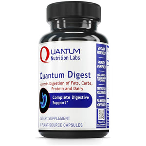 Quantum Nutrition Labs Quantum Digest - Digestion Support for Gut Health, Fully Active Vegan Enzyme Pills - 60 Vegetarian Capsules