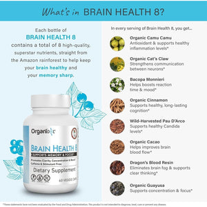 Organixx Powerful Brain Supplement to Support Brain Function, Clarity, Memory, Focus 60 Capsules