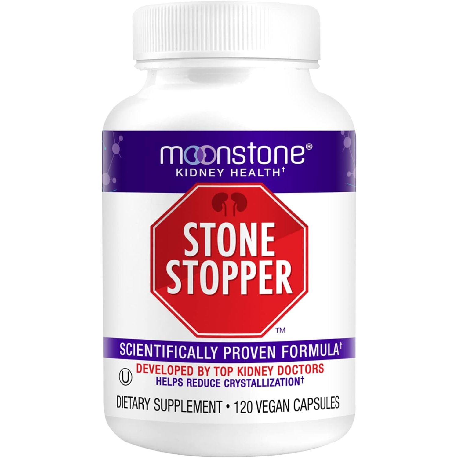 Stone Stopper Capsules, Kidney Stone Prevention, Calcium Oxalate Protector, Alkali Citrate Support Supplement (120 Count)