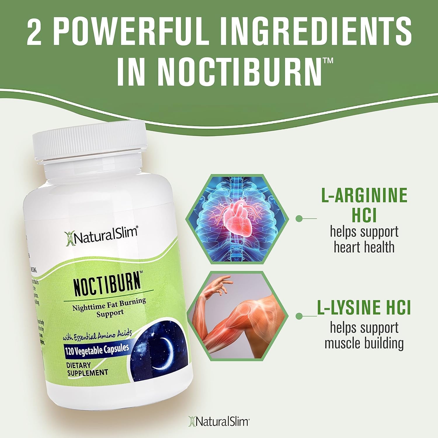 Naturalslim Noctiburn Night Burning & Metabolism Support Supplements 120 Capsules