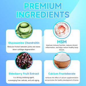 Glucosamine Chondroitin Gummies, Extra Strength Joint Support Supplement 60 Count