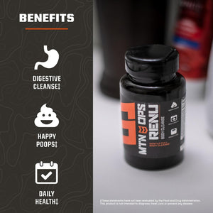 MTN OPS Renu for Gentle Digestive Cleanse, Psyllium Husk Powder 60 Capsules