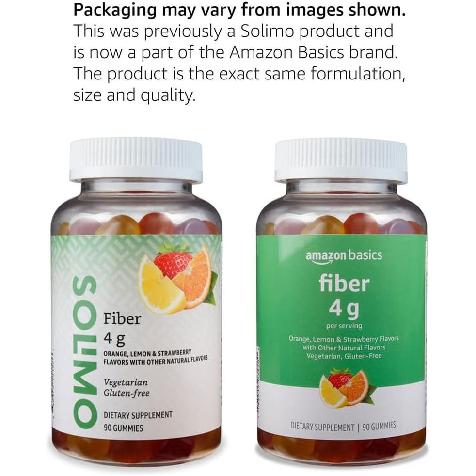 Amazon Basics Fiber 4G Gummy - Digestive Health, Supports Regularity 90 Gummies