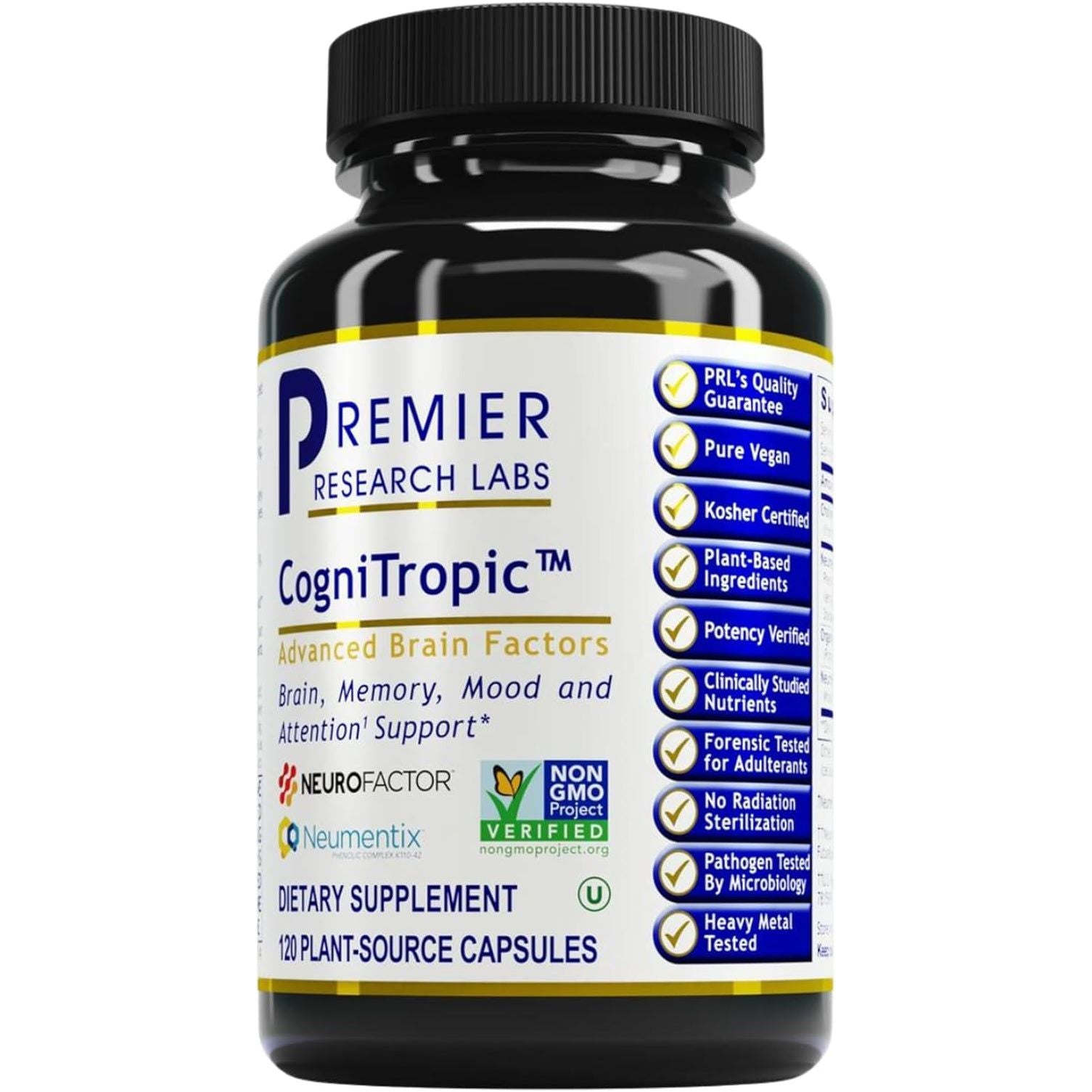 Premier Research Labs Cognitropic - Brain Supplements for Memory and Focus 120 Capsules