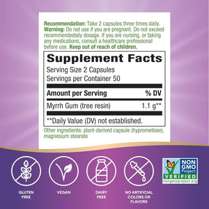 Nature'S Way Myrrh Gum Tree Resin, Traditional Digestive Support*, 1,100Mg per Serving, 100 Capsules