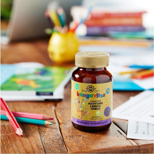 Solgar Kangavites, Bouncin’ Berry Flavor - Complete Multivitamin & Mineral Formula for Children 120 Tablets