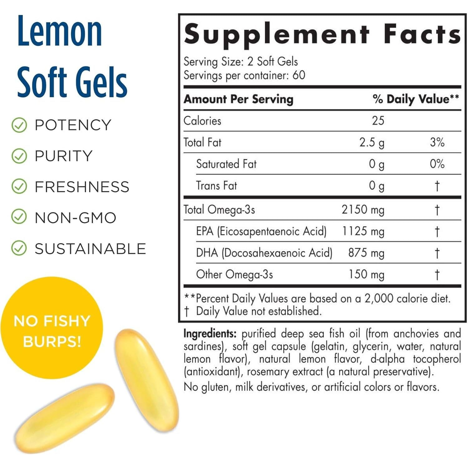 Nordic Naturals Proomega 2000, Lemon Flavor - 2150 Mg Omega-3 - 60 Servings