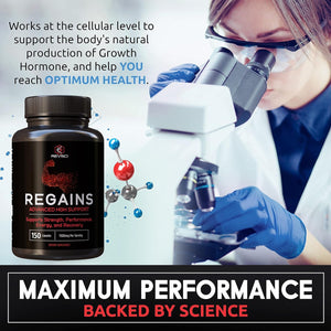 HGH Supplements for Men & Women - Regains Natural Anabolic Muscle Growth Building & Human Growth Hormone 150 Pills